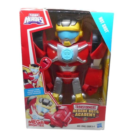 Transformers Rescue Bots Academy MEGA Mighties HOT SHOT NIB Playskool Heroes - Picture 1 of 7